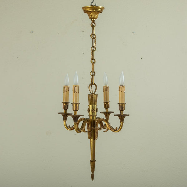 Crystal and Bronze Chandelier - French Metro Antiques