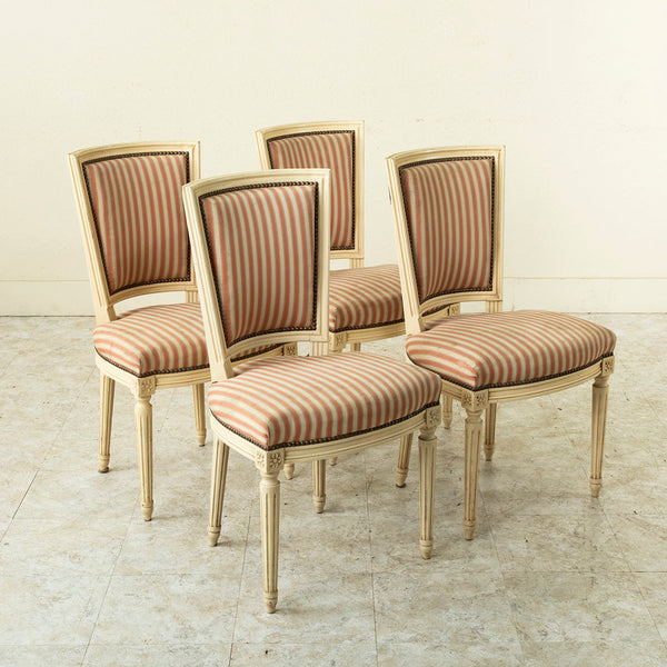 French Antique Louis XVI Game Chairs (4) - Park + Eighth