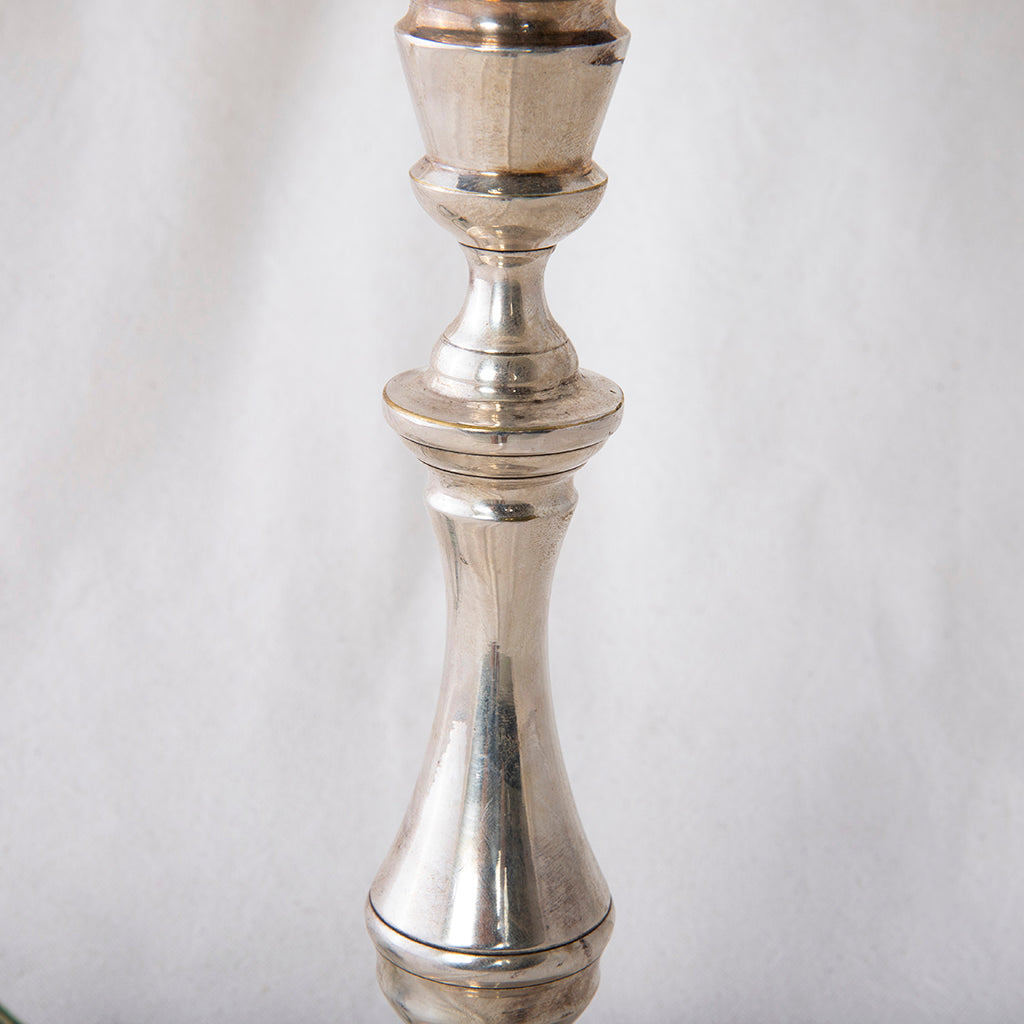Silver Candlestick Lamp - French Metro Antiques