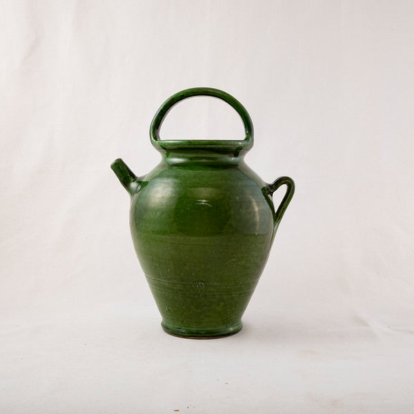 Large Green Faience Cruche