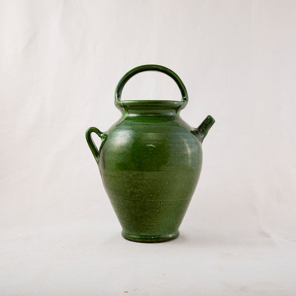 Large Green Faience Cruche