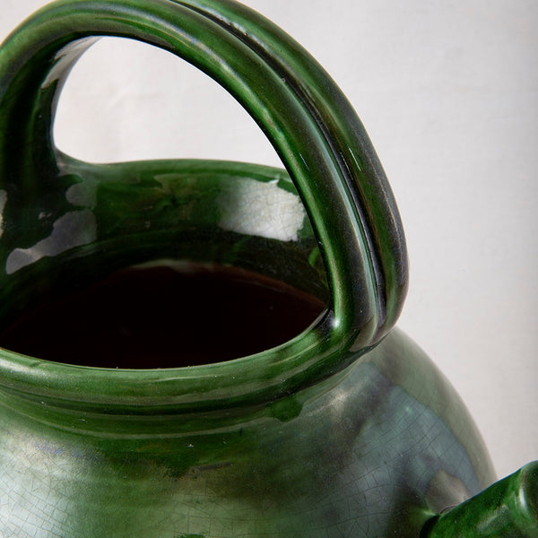 Large Green Faience Cruche