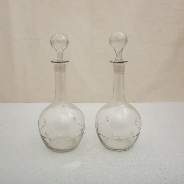 Pair of Crystal Carafes