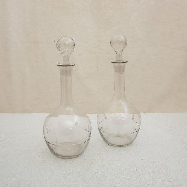 Pair of Crystal Carafes