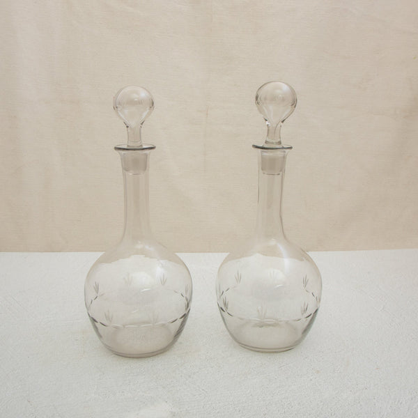 Pair of Crystal Carafes
