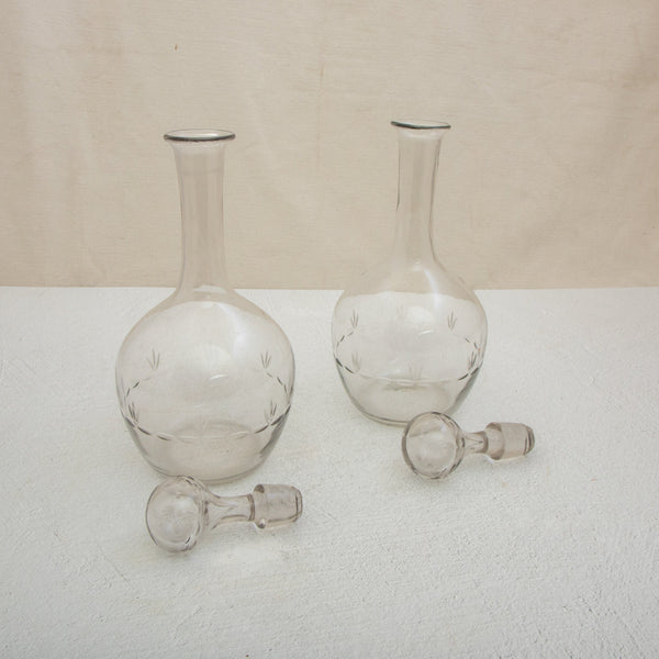 Pair of Crystal Carafes