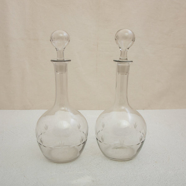 Pair of Crystal Carafes