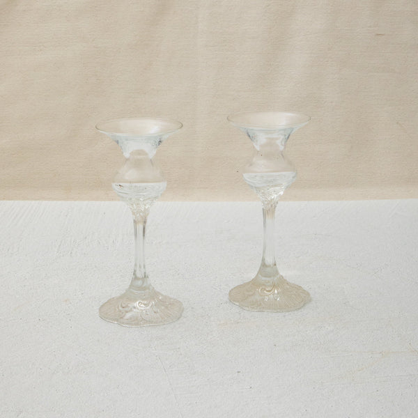 Pair of Glass Candlesticks
