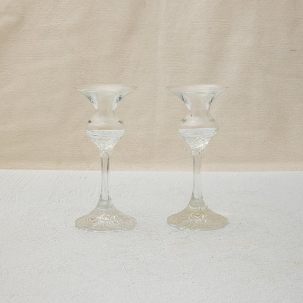 Pair of Glass Candlesticks