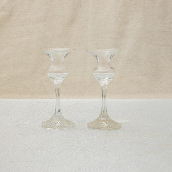 Pair of Glass Candlesticks
