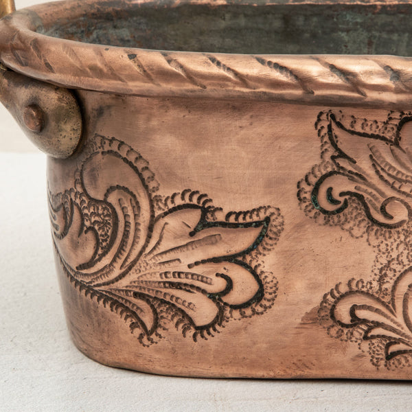 Copper Repousse Fish Pot