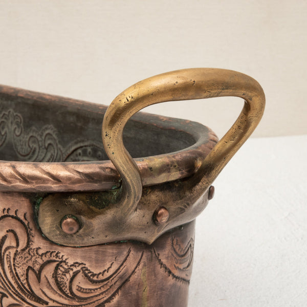 Copper Repousse Fish Pot