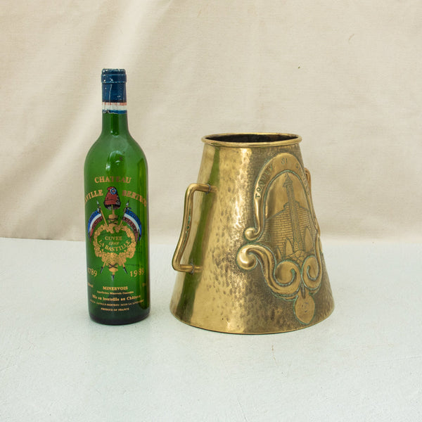 Brass Repousse Cachepot