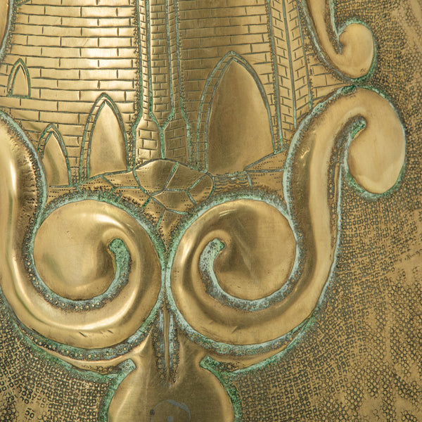 Brass Repousse Cachepot