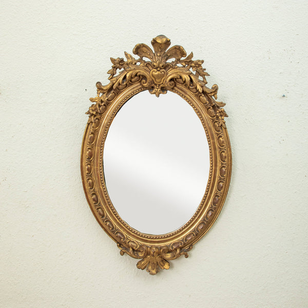 Gilt Wood Oval Mirror