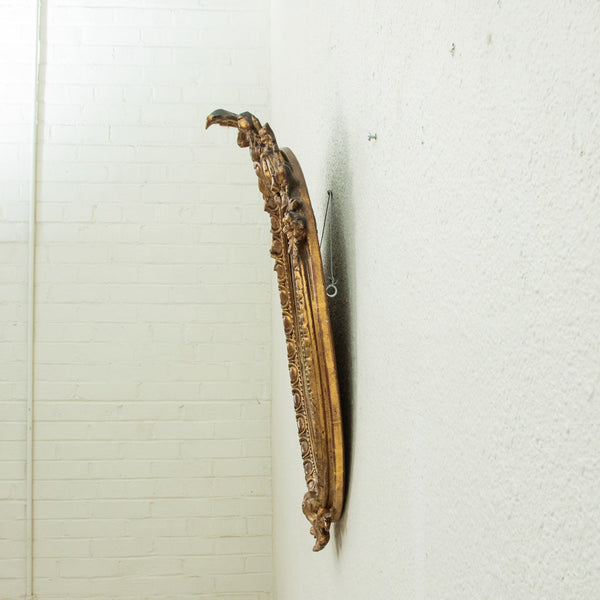 Gilt Wood Oval Mirror