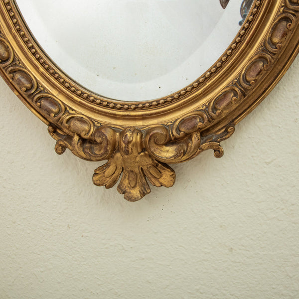 Gilt Wood Oval Mirror