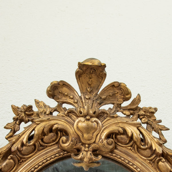 Gilt Wood Oval Mirror