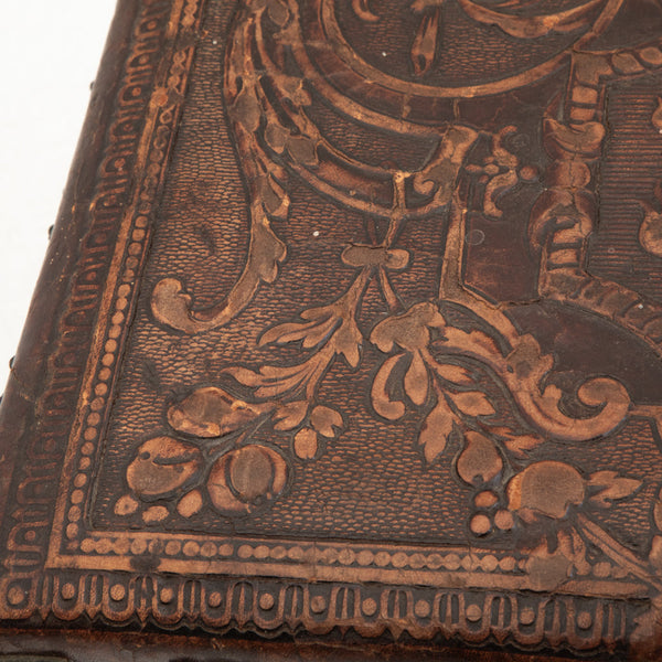 Walnut and Leather Footstool