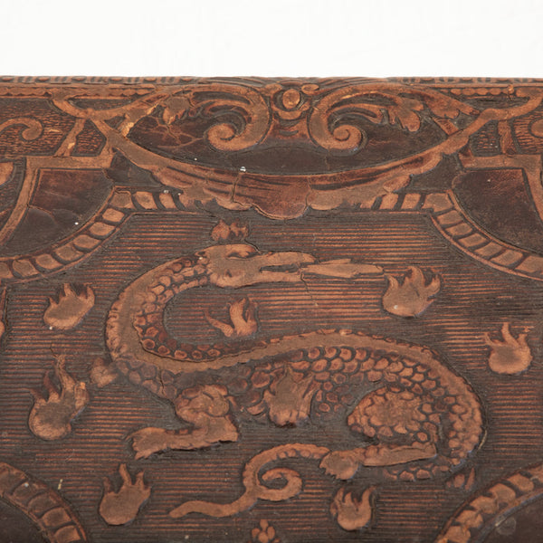 Walnut and Leather Footstool