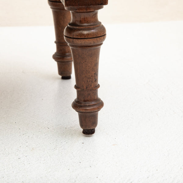 Walnut and Leather Footstool