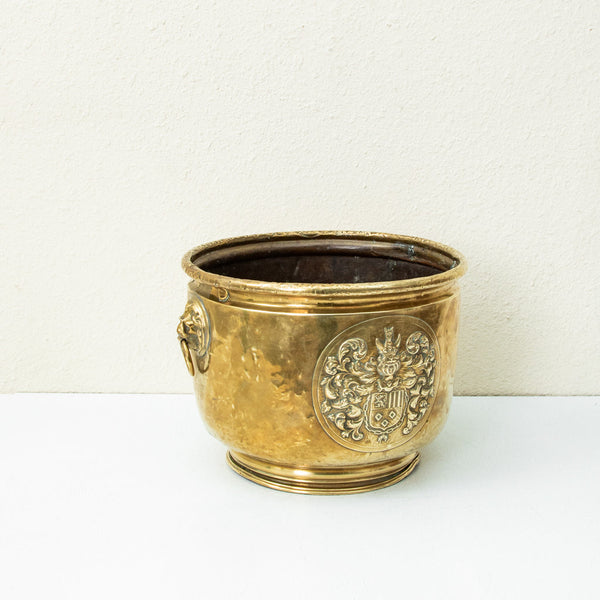 Brass Repousse Cachepot