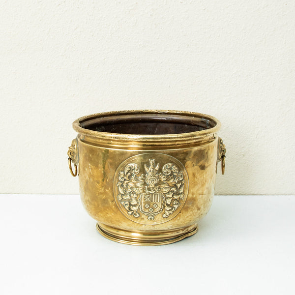 Brass Repousse Cachepot