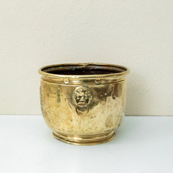 Brass Repousse Cachepot