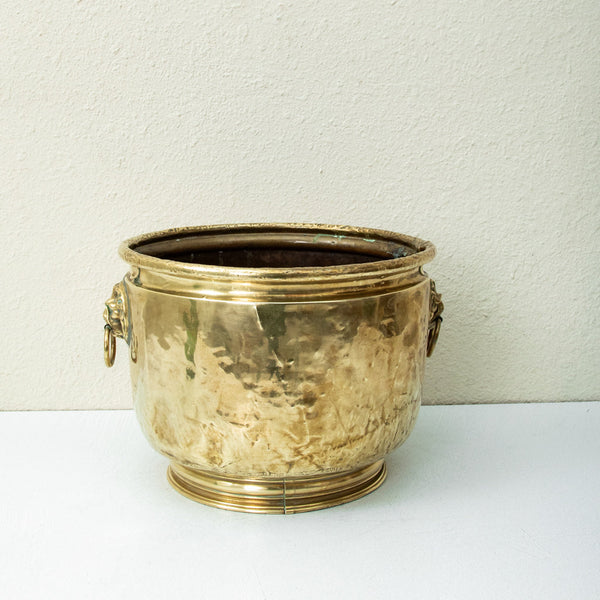 Brass Repousse Cachepot