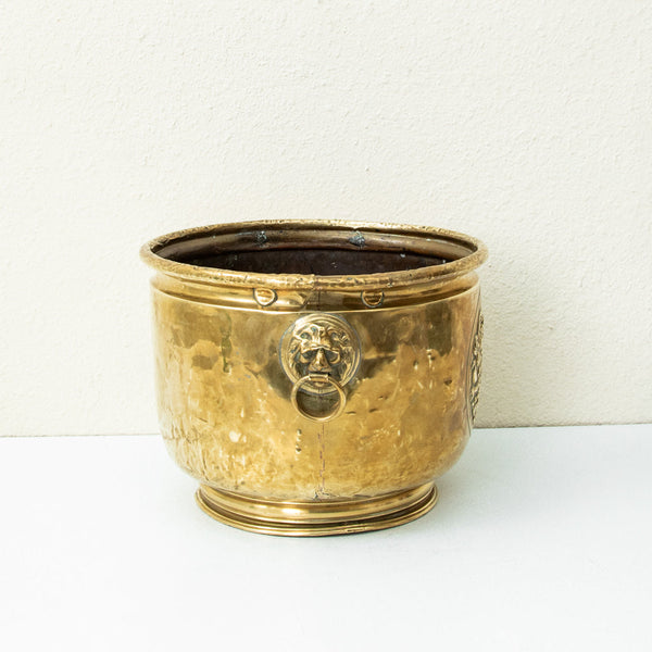 Brass Repousse Cachepot