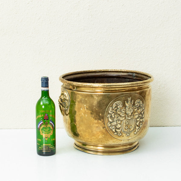 Brass Repousse Cachepot