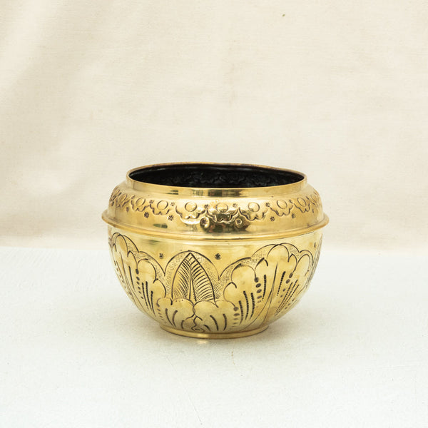 Brass Repousse Cachepot