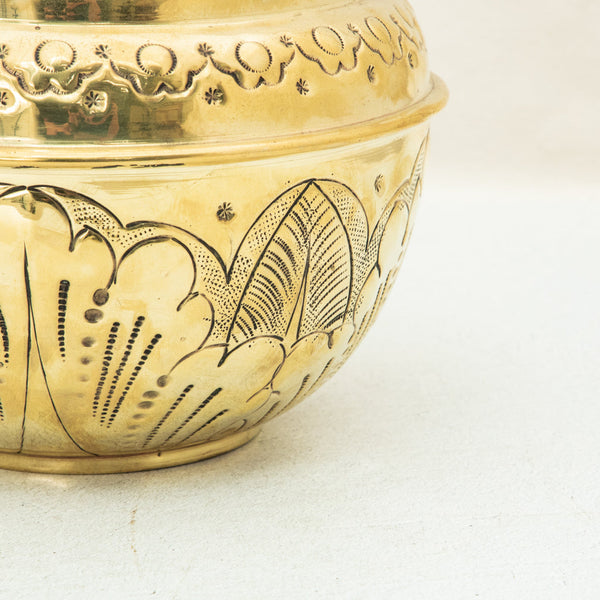 Brass Repousse Cachepot