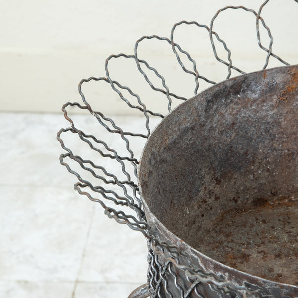 Pair of Iron Jardinieres