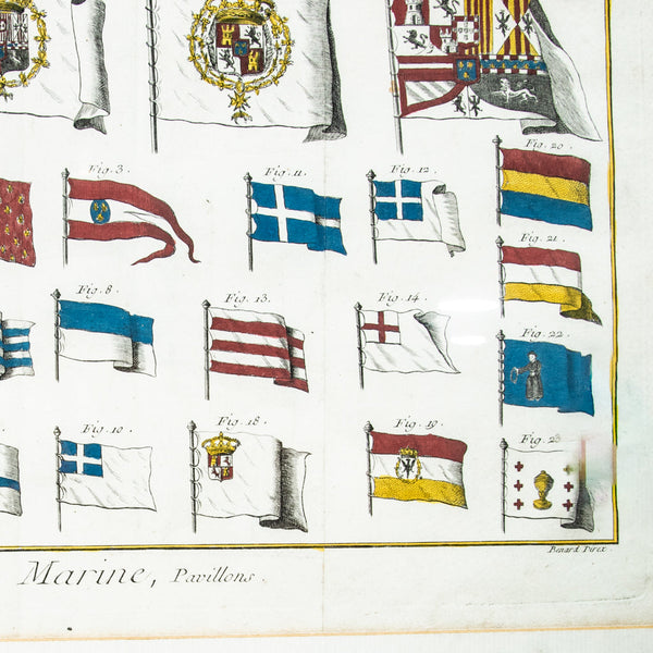 Framed Engraving of Flags