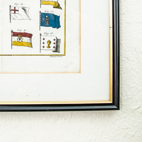 Framed Engraving of Flags