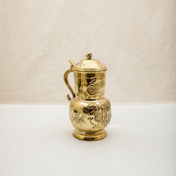 Brass Repousse Coffee Pot