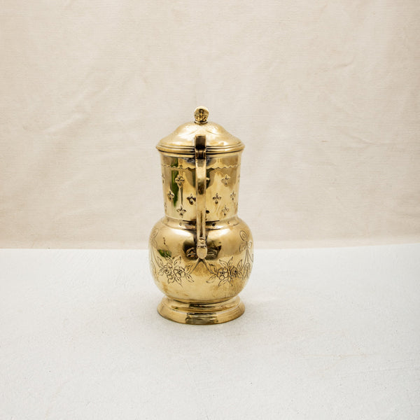 Brass Repousse Coffee Pot