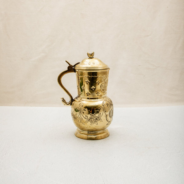Brass Repousse Coffee Pot