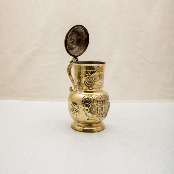 Brass Repousse Coffee Pot