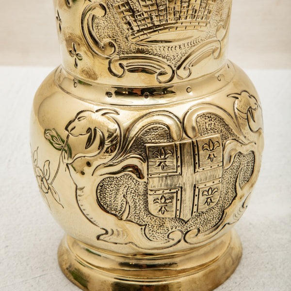 Brass Repousse Coffee Pot