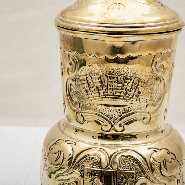 Brass Repousse Coffee Pot