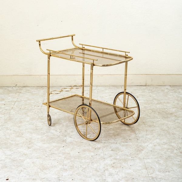 Faux Bamboo Bar Cart