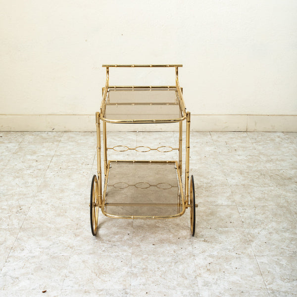 Faux Bamboo Bar Cart