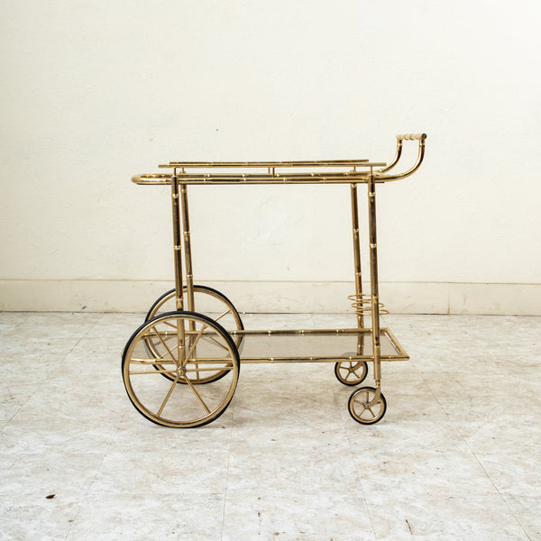 Faux Bamboo Bar Cart