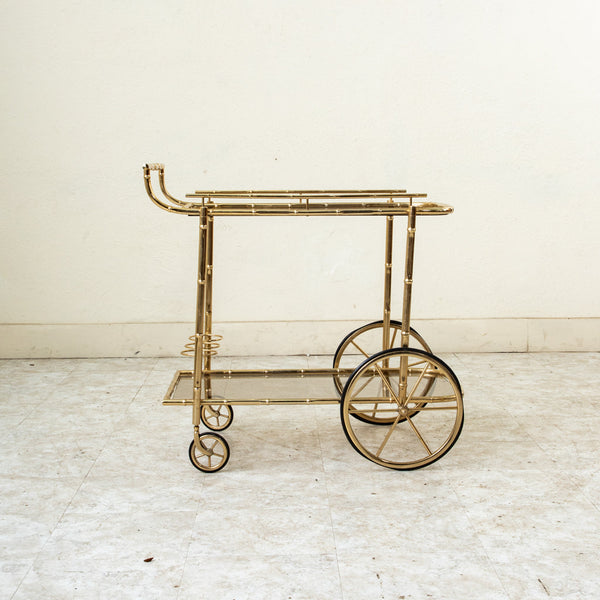 Faux Bamboo Bar Cart