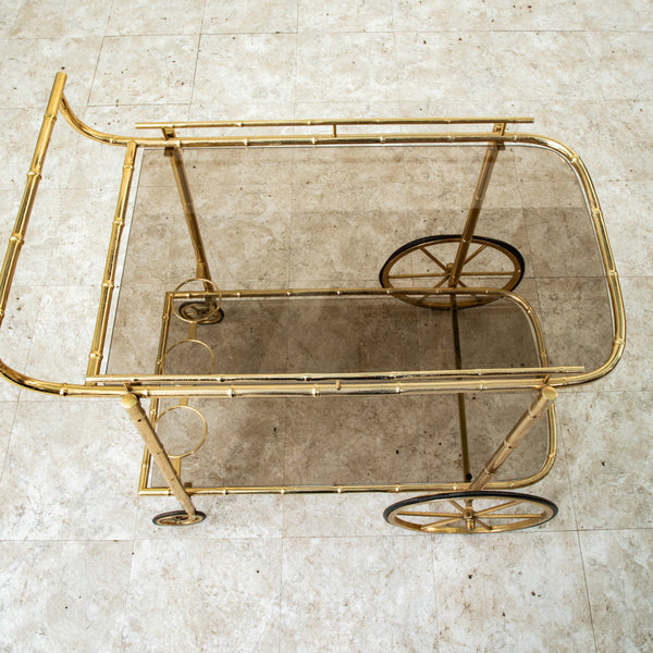 Faux Bamboo Bar Cart