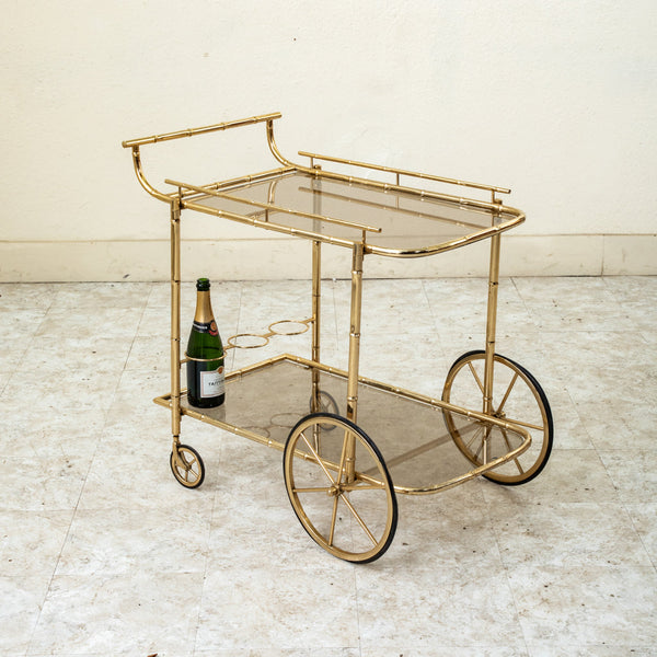 Faux Bamboo Bar Cart