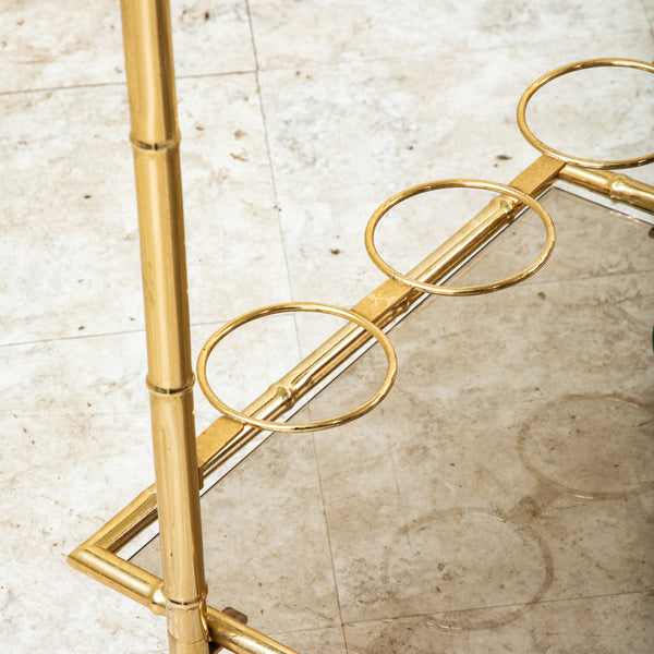 Faux Bamboo Bar Cart
