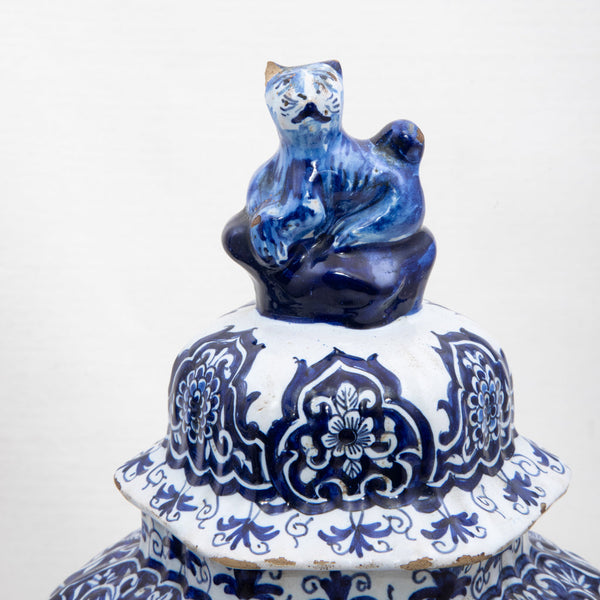 Pair of Blue and White Urns